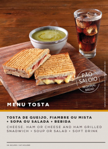 MENU TOSTA. SOL Restaurantes - Grupo Ibersol